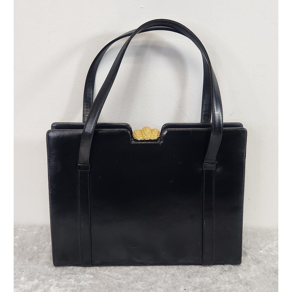 Vintage Bag by DORIAN Womens Black Leather Top handle Handbag